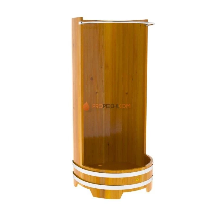 Душевая кабина BentWood с держателем для шторки (лиственница натуральная Рустик)