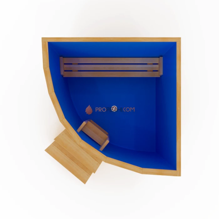 Купель угловая НКЗ из кедра, с пластиковой вставкой, 120x130x130 см