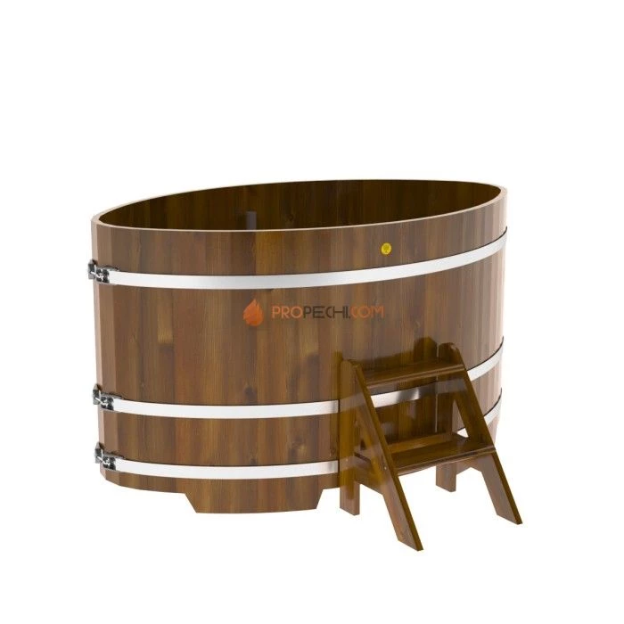 Купель BentWood овальная из мореной лиственницы 1,08х1,75 Рустик