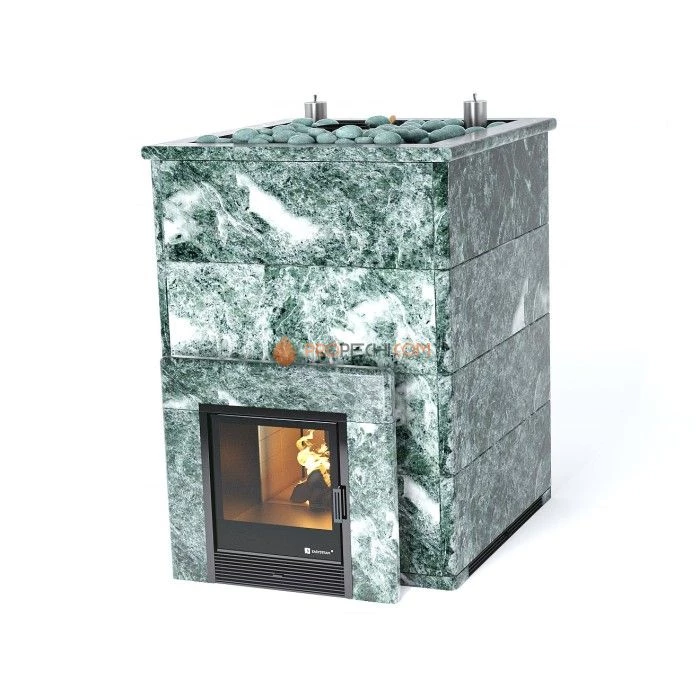 Дровяная печь для бани ИзиСтим Домна 80 К в камне Змеевик