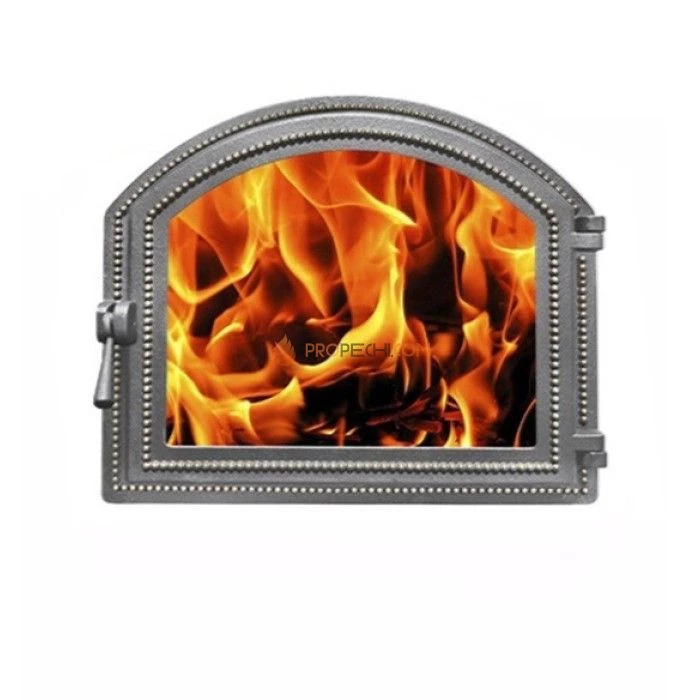 Каминная дверца Везувий 217 стекло (бронза)