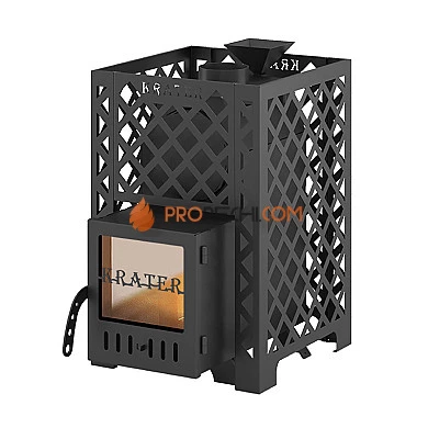 Печь для бани Кратер 12С со стеклом