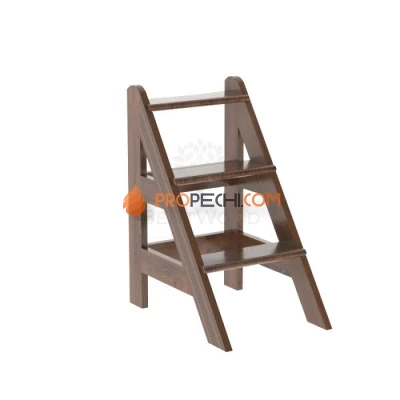 Лесенка BentWood для купели 3 ступени из мореного дуба