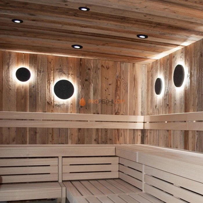 Светильник для сауны Licht-2000 Stonelight round Double 195/240 мм теплый белый