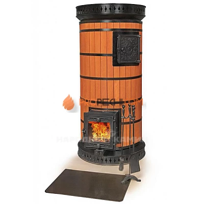 Русская баня с закрытой каменкой в кирпичной облицовке