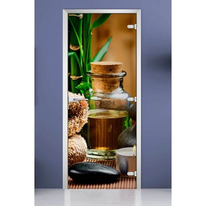 Стеклянная межкомнатная дверь DoorWood с фотопечатью Spa-12, 2000х700 мм