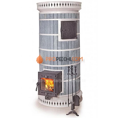 Русская баня с закрытой каменкой в облицовке талькохлорит