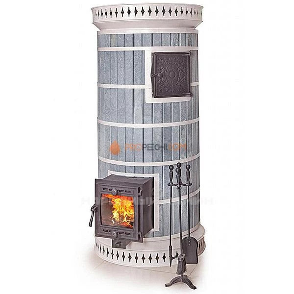 Русская баня с закрытой каменкой в облицовке талькохлорит