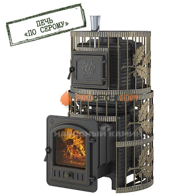 Печь для бани Эверест Легкий пар Профи Ковка по-серому