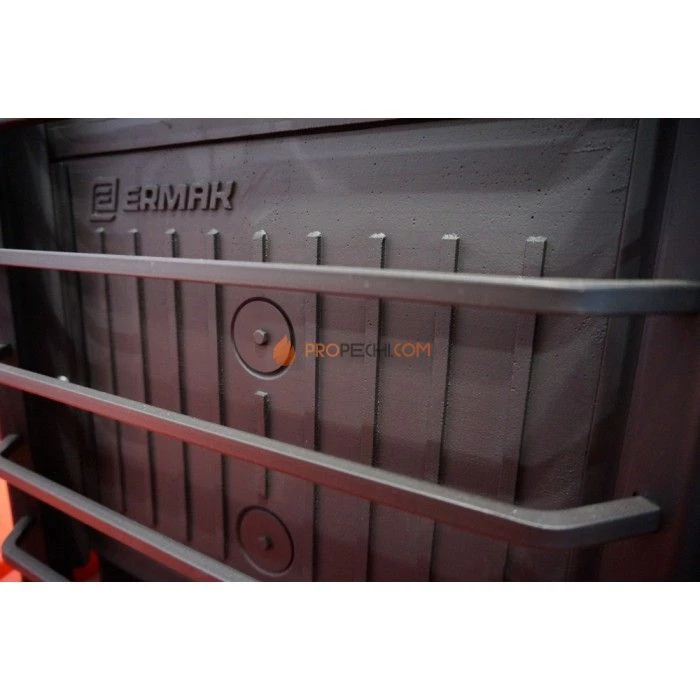 Дровяная печь для бани Ермак 30 Сетка-Люкс BLACK (с чугунной топкой)