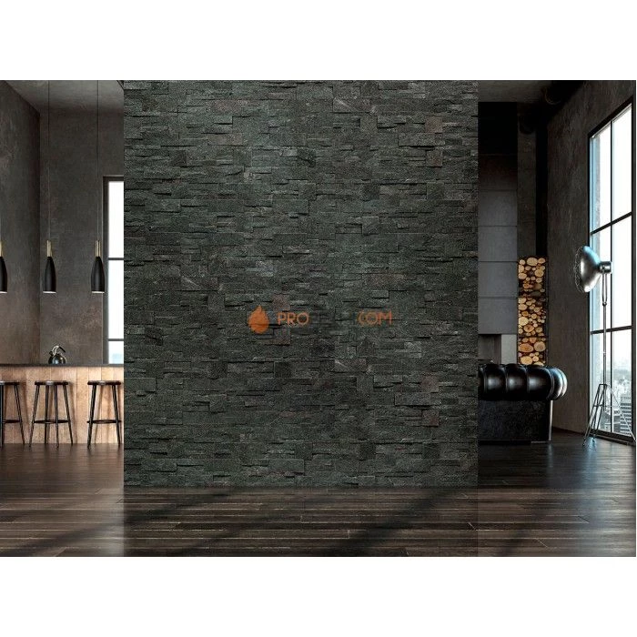 Панель Модерн Кварцит Чёрный (350х180мм) упак. (6шт/0,378м2)