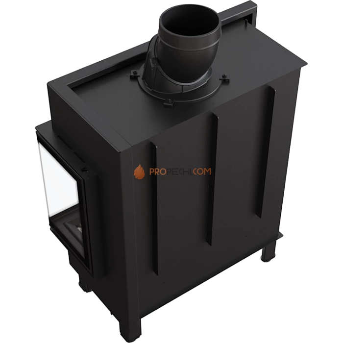 Каминная топка стальная Kratki LUCY/14/P/BS (угловое стекло справа) (14 кВт)