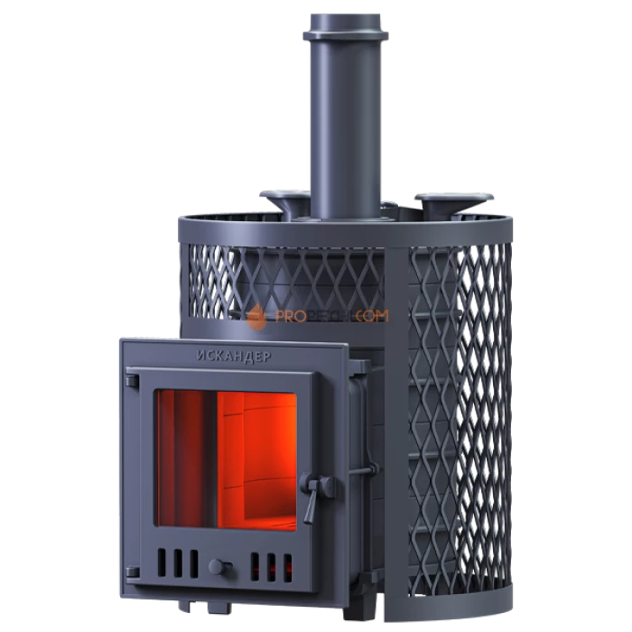 Чугунная печь для бани Гефест Искандер ЗК 25М Ураган