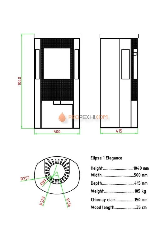 Печь-камин Sveaflame Elipse 1B Elegance