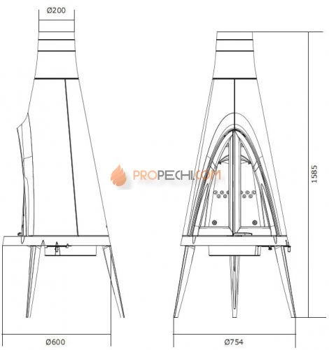 Печь-камин Invicta Tipi