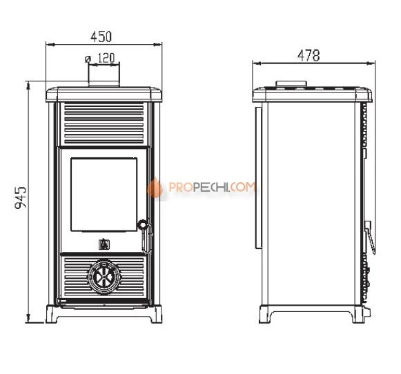 Печь-камин Plamen Maestral N красная