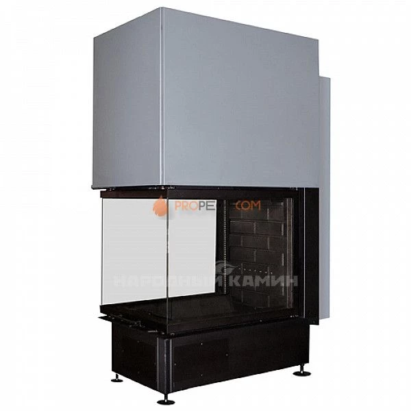 ДЕЛЬТА 700BР три стекла подовое горение принтинг черный шамот