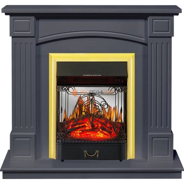 Каминокомплект Royal Flame Boston - Серый графит (Высота 925см) с очагом Majestic FX M Brass
