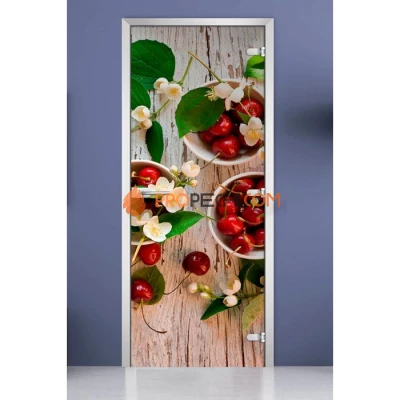 Стеклянная межкомнатная дверь DoorWood с фотопечатью Fruite-04, 2000х600 мм