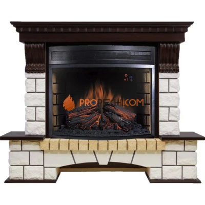 Каминокомплект Royal Flame Pierre - Венге / Белый (Высота 1015мм) с очагом Dioramic 28 LED FX