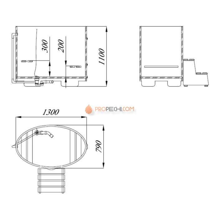 Купель Blumenberg из Камбалы 130/8 TBK 130x79x110см