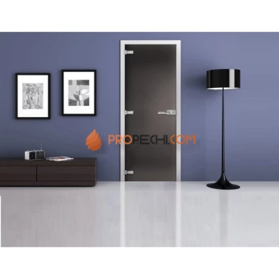 Стеклянная межкомнатная дверь DoorWood с матовым полотном (Графит), 2000х800 мм