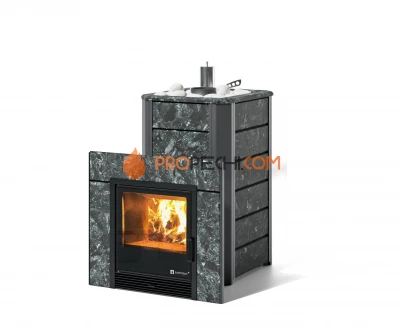 Печь для бани Изистим Ялта 15 К/2024 в облицовке из камня Пироксенит