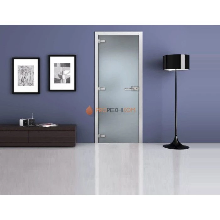 Стеклянная межкомнатная дверь DoorWood с матовым полотном (Бесцветная), 2000х800 мм