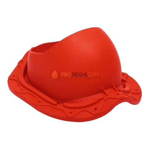 Проходной элемент трубы вентиляции, металлочерепица, красный