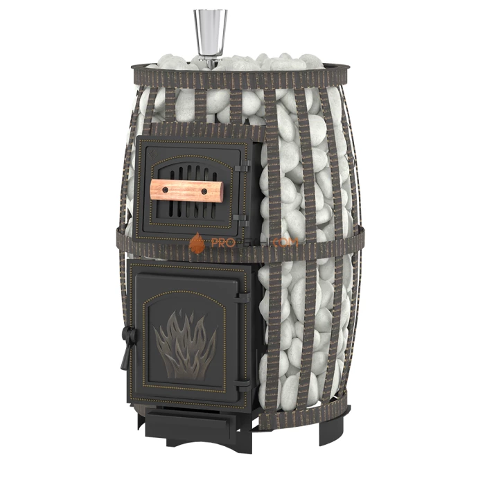 Чугунная печь для бани Везувий Легенда Русский пар Ковка 24 (271) б/в