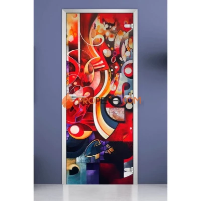 Стеклянная межкомнатная дверь DoorWood с фотопечатью Painting-19, 2000х700 мм