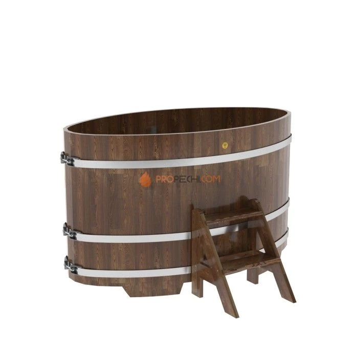 Купель BentWood овальная из сращенных ламелей мореной лиственницы 0,92х1,66