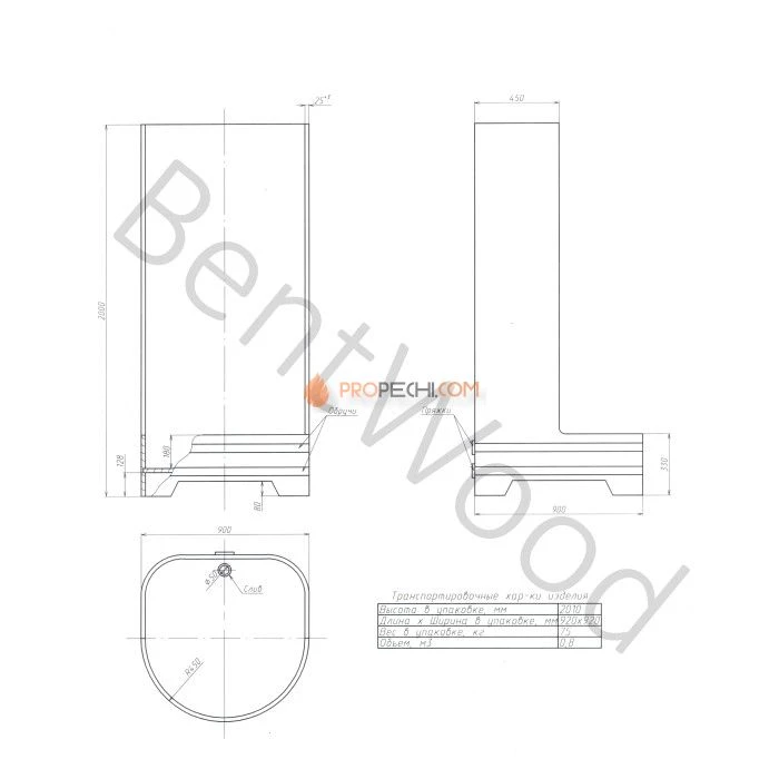 Душевая кабина BentWood с держателем для шторки (лиственница натуральная сращенная)