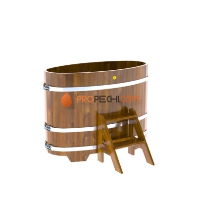 Купель BentWood овальная из мореной лиственницы 0,69х1,31 Рустик