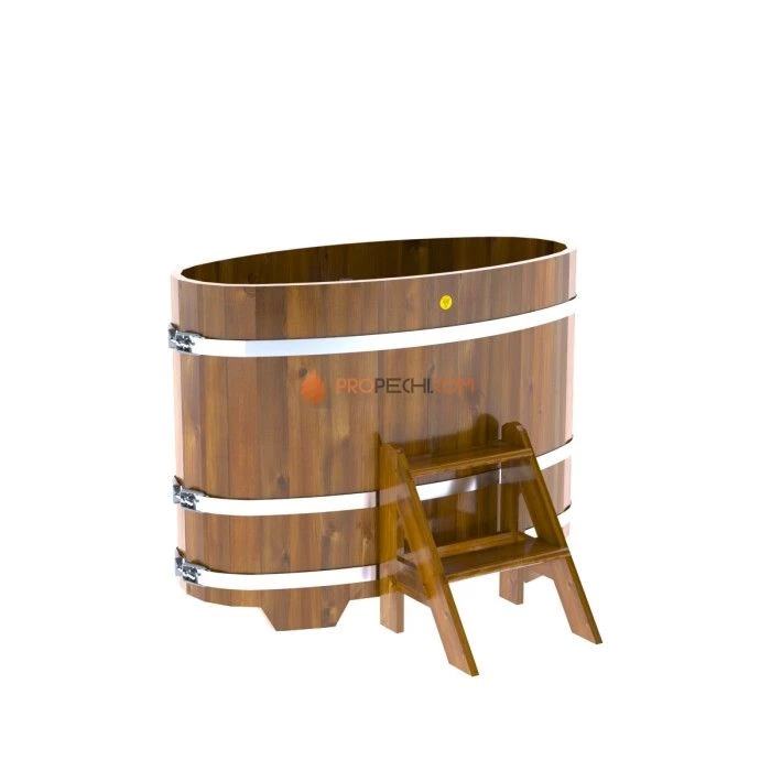 Купель BentWood овальная из мореной лиственницы 0,69х1,31 Рустик
