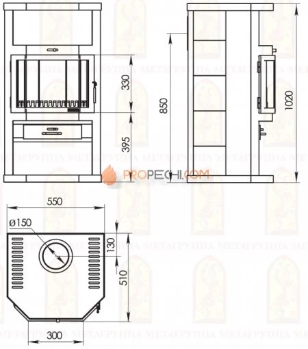Печь-камин Мета-Бел Ангара