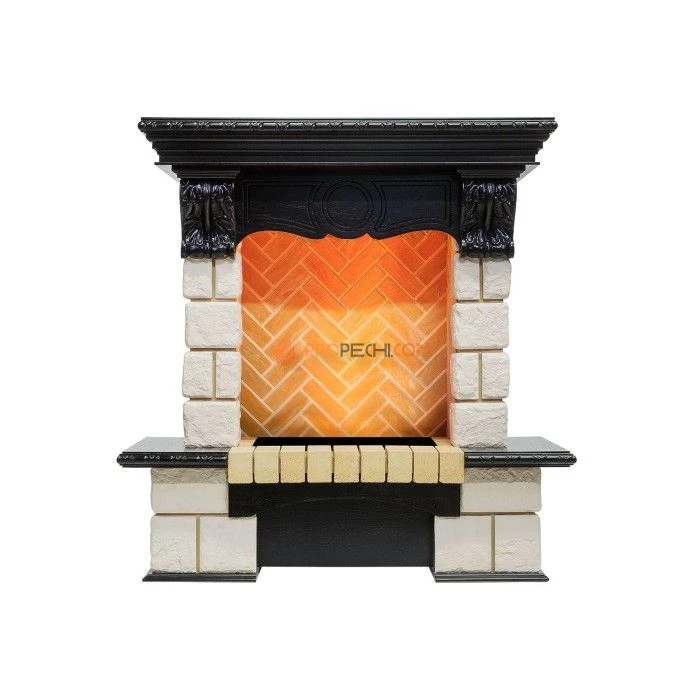 Каминокомплект Dimplex Pierre Luxe - Венге / Шампань (Высота 975мм) с очагом Cassette 400 LNH-INT (с дровами)