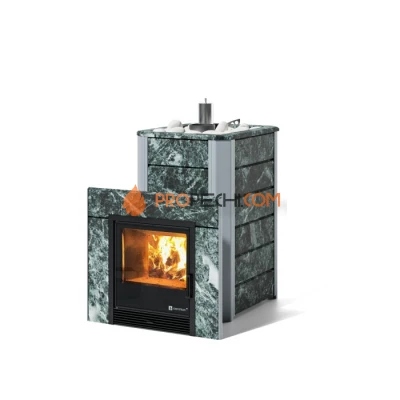 Дровяная печь для бани ИзиСтим Ялта 25/2024 в камне Змеевик