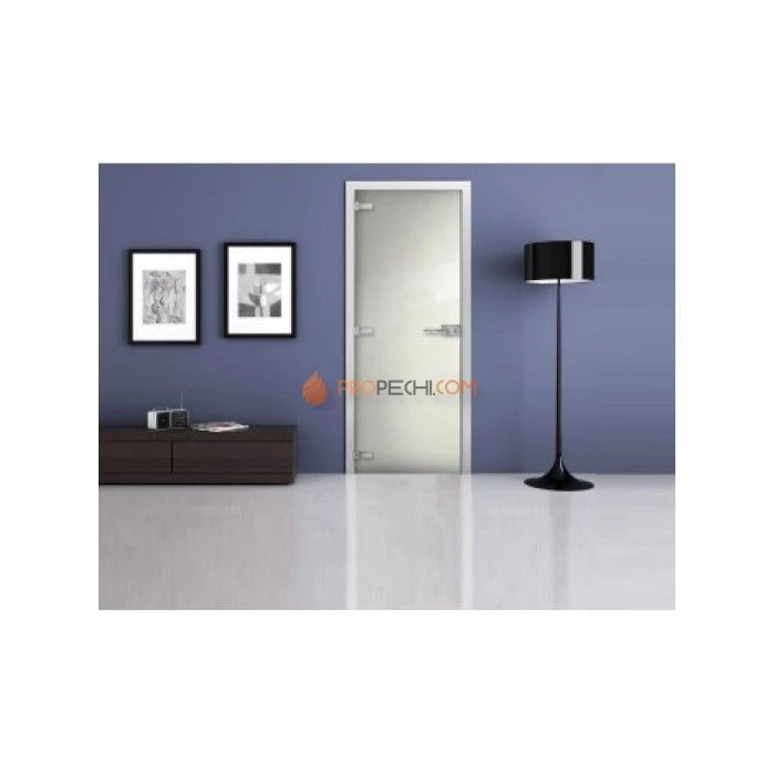 Стеклянная межкомнатная дверь DoorWood с фотопечатью Ral 9003, 2000х800 мм