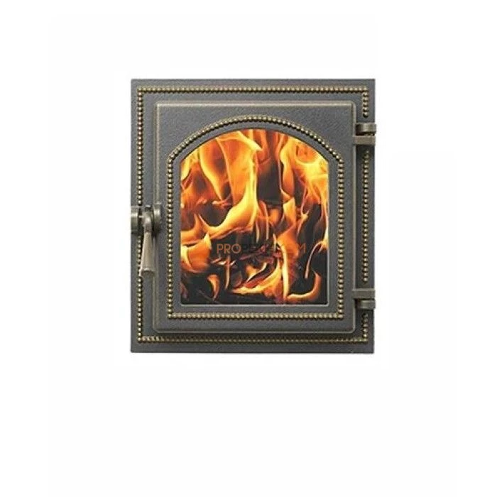 Печная дверца Везувий 220 стекло (бронза)