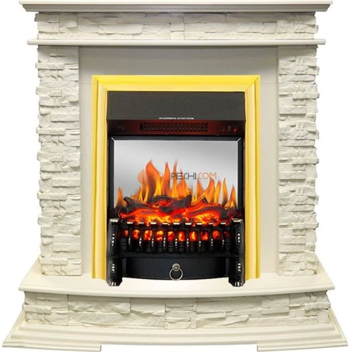 Каминокомплект Royal Flame Luzern - Слоновая кость с очагом Fobos FX M Brass
