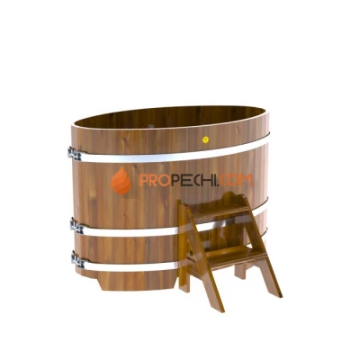 Купель BentWood овальная из мореной лиственницы 0,80х1,42 Рустик