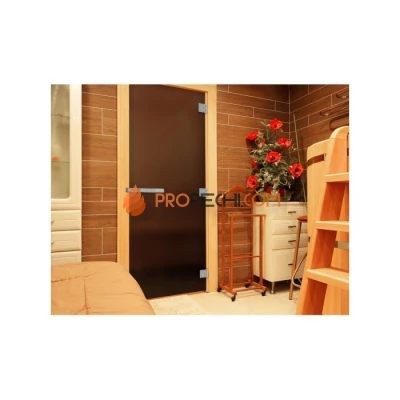 Дверь для бани DoorWood Эталон Лайт Матовая Бронза, 1900x700 мм