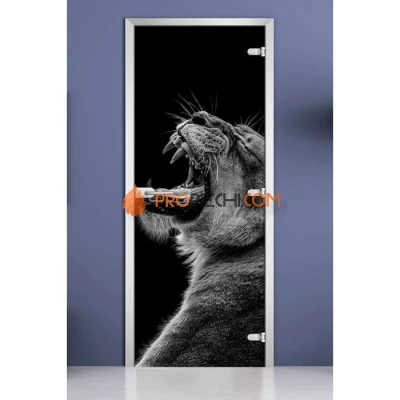 Стеклянная межкомнатная дверь DoorWood с фотопечатью Animals-20, 2000х800 мм