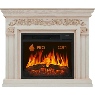 Каминокомплект Royal Flame Athena - Слоновая кость с патиной с Электрическим очагом Royal Flame Vision 23 LED FX