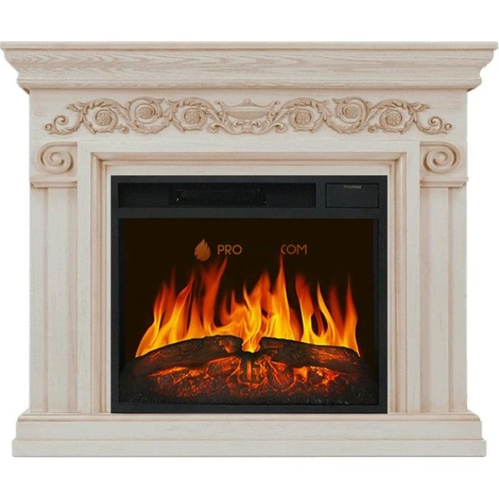 Каминокомплект Royal Flame Athena - Слоновая кость с патиной с Электрическим очагом Royal Flame Vision 23 LED FX