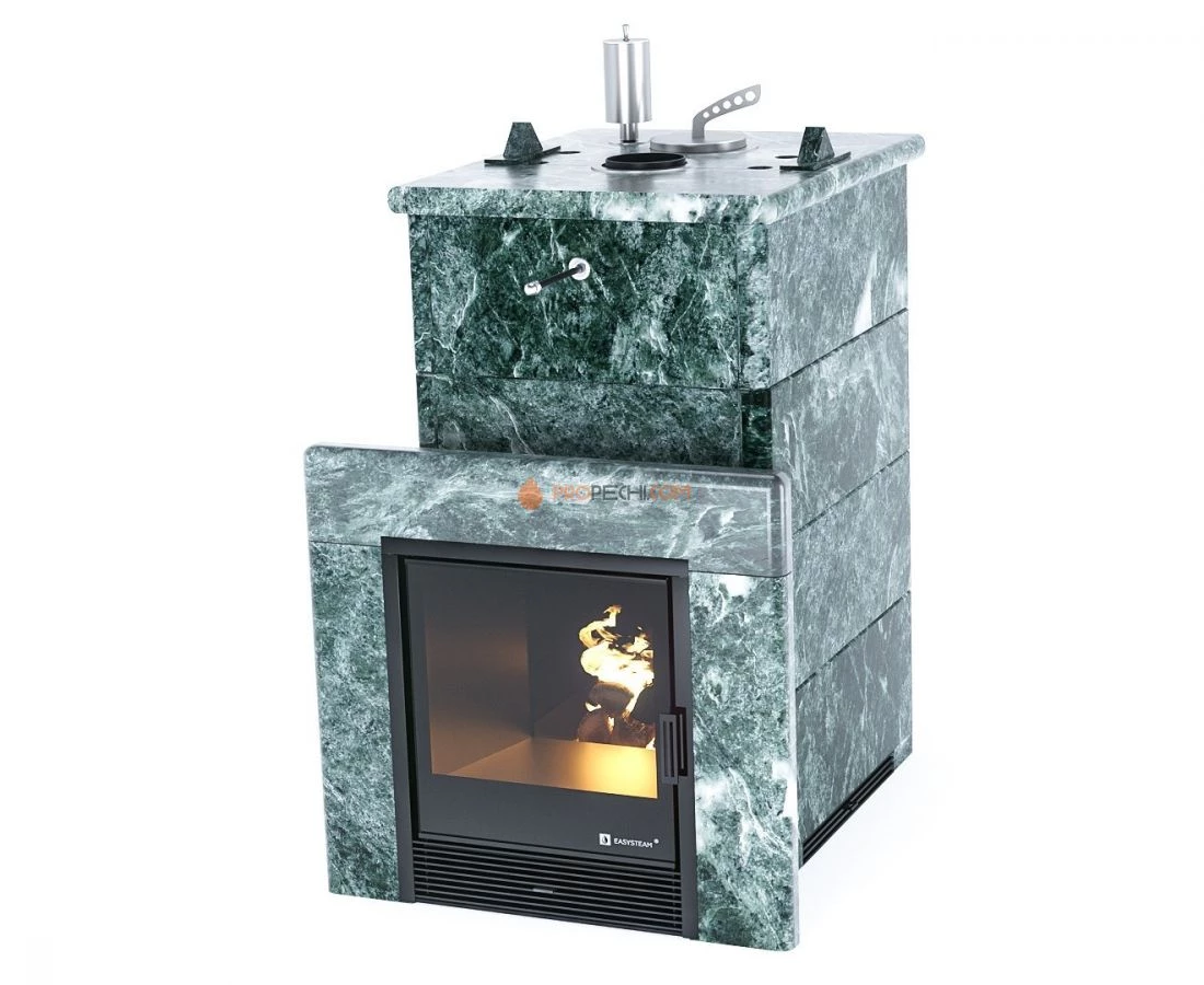 Печь для бани Изистим Сочи в полноценном кожухе Змеевик