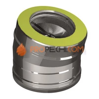 ОТВОД 15° D160/260, AISI 321/ОЦИНКОВАННАЯ СТАЛЬ (ВУЛКАН)