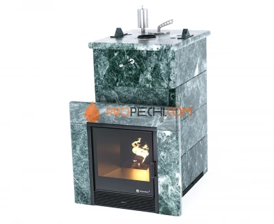 Печь для бани Изистим Сочи в полноценном кожухе Змеевик