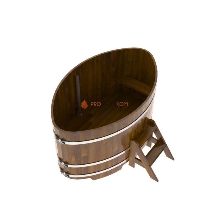 Купель BentWood овальная из мореной лиственницы 1,15х1,83 Рустик